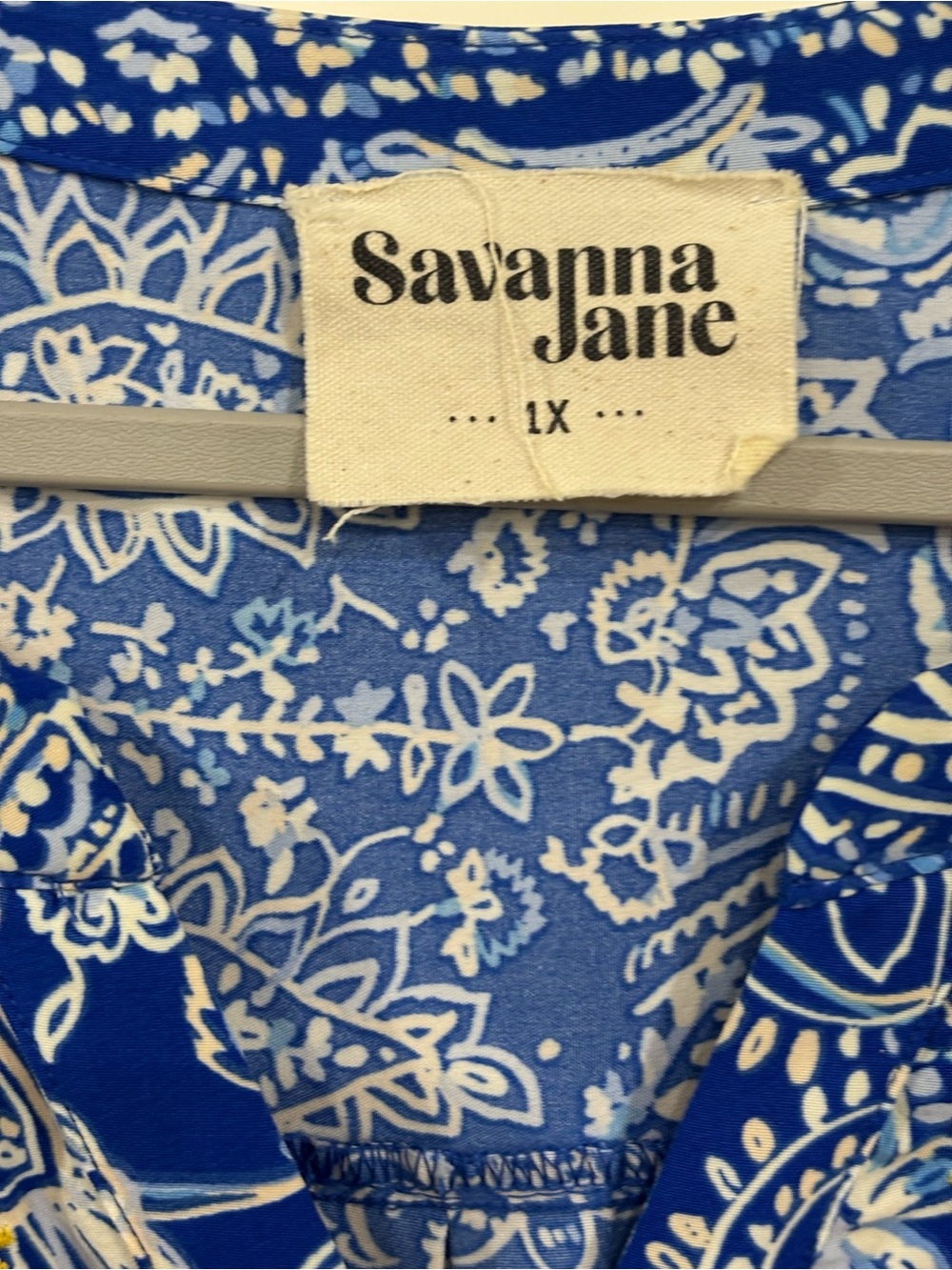 Savanna Jane Royal Blue Paisley Camisole with Multicolor Floral Embroidery - Picture 2 of 5